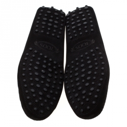 Pre Owned Tod's Black Suede Penny Loafers Size 37.5