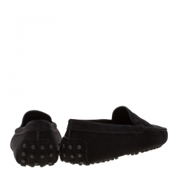 Pre Owned Tod's Black Suede Penny Loafers Size 37.5