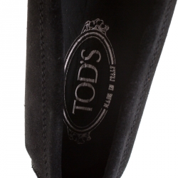 Pre Owned Tod's Black Suede Penny Loafers Size 37.5