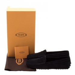 Pre Owned Tod's Black Suede Penny Loafers Size 37.5