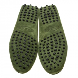 Pre Owned Tod's Green Suede Penny Loafers Size 37.5