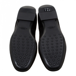 Pre Owned Tod's Black Suede Crystal Embellished Double T Smoking Slippers Size 38