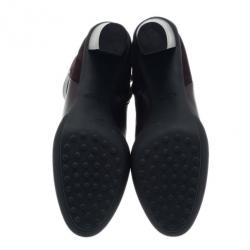 Pre Owned Tod's Black Suede and Leather Ankle Boots Size 39.5