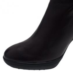 Pre Owned Tod's Black Suede and Leather Ankle Boots Size 39.5