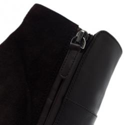 Pre Owned Tod's Black Suede and Leather Ankle Boots Size 39.5
