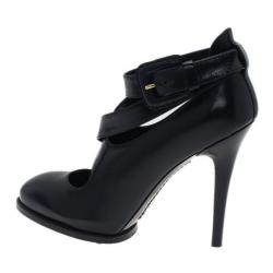 مملوكة مسبقًا حذاء كعب عالي تودز شريط متقاطع جلد أسود مقاس 38