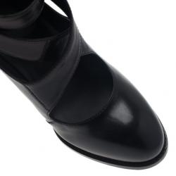 مملوكة مسبقًا حذاء كعب عالي تودز شريط متقاطع جلد أسود مقاس 38