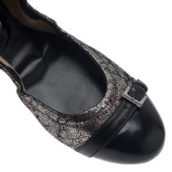 مملوكة مسبقًا حذاء فلات تودز باليه مقدمة بإبزيم فضة مقاس 40