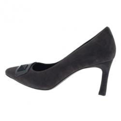 مملوكة مسبقًا Tod's Grey Suede Embellished Pumps Size 38