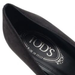 مملوكة مسبقًا Tod's Grey Suede Embellished Pumps Size 38