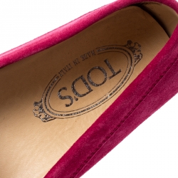 Pre Owned حذاء لوفرز تودز جومينو سويدي وردي مقاس 39.5