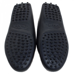 Pre Owned حذاء لوفرز تودز بيني سليب أون جلد أزرق مقاس 38.5