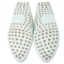 مملوكة مسبقًا حذاء لوفرز تودز بيني جلد أزرق فاتح مقاس 37.5