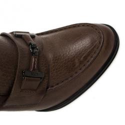 Pre Owned Tod's Brown Leather Wooden Heel Loafer Pumps Size 37