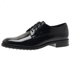 Pre Owned Tod’s Black Glazed Leather Oxfords Size 37