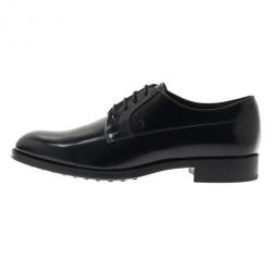 Pre Owned Tod’s Black Glazed Leather Oxfords Size 37