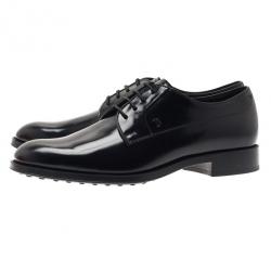 Pre Owned Tod’s Black Glazed Leather Oxfords Size 37
