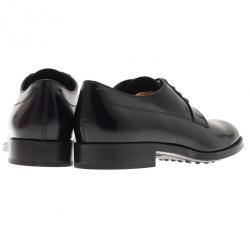 Pre Owned Tod’s Black Glazed Leather Oxfords Size 37