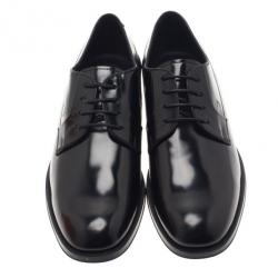 Pre Owned Tod’s Black Glazed Leather Oxfords Size 37