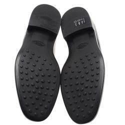 Pre Owned Tod’s Black Glazed Leather Oxfords Size 37