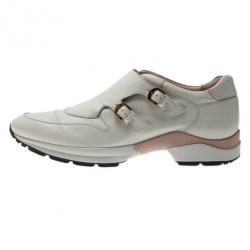 Pre Owned حذاء رياضي تودز إبزيم زينة جلد أبيض مقاس 39