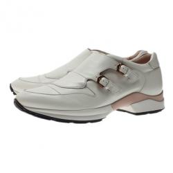 Pre Owned حذاء رياضي تودز إبزيم زينة جلد أبيض مقاس 39