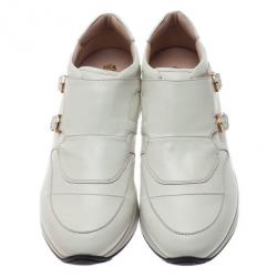 Pre Owned حذاء رياضي تودز إبزيم زينة جلد أبيض مقاس 39