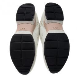 Pre Owned حذاء رياضي تودز إبزيم زينة جلد أبيض مقاس 39