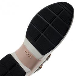 Pre Owned حذاء رياضي تودز إبزيم زينة جلد أبيض مقاس 39