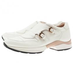 مملوكة مسبقًا حذاء رياضي تودز إبزيم زينة جلد أبيض مقاس 39