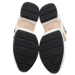 مملوكة مسبقًا حذاء رياضي تودز إبزيم زينة جلد أبيض مقاس 39