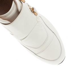 مملوكة مسبقًا حذاء رياضي تودز إبزيم زينة جلد أبيض مقاس 39