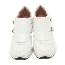 مملوكة مسبقًا حذاء رياضي تودز إبزيم زينة جلد أبيض مقاس 39