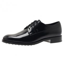 Pre Owned Tod’s Black Glazed Leather Oxfords Size 36