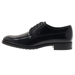 Pre Owned Tod’s Black Glazed Leather Oxfords Size 36