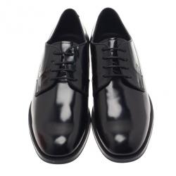 Pre Owned Tod’s Black Glazed Leather Oxfords Size 36