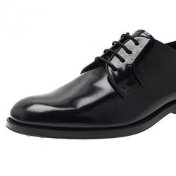 Pre Owned Tod’s Black Glazed Leather Oxfords Size 36