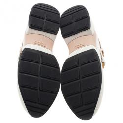 مملوكة مسبقًا حذاء تود رياضي جلد أبيض بإبزيم مقاس 38