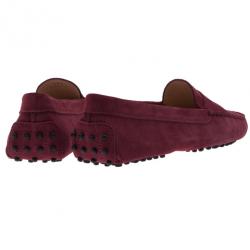 Pre Owned حذاء لوفرز تودز بيني جلد مدبوغ بنفسجي مقاس 39.5