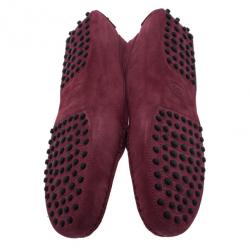 Pre Owned حذاء لوفرز تودز بيني جلد مدبوغ بنفسجي مقاس 39.5