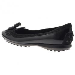 Pre Owned Tod's Black Suede and Leather Tassel Loafer Ballet Flats Size 37