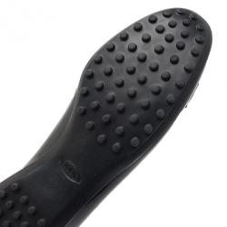 Pre Owned Tod's Black Suede and Leather Tassel Loafer Ballet Flats Size 37