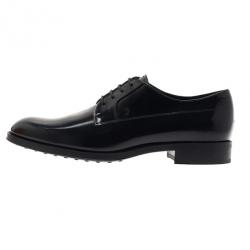 Pre Owned Tod's Black Glazed Leather Oxfords Size 37.5