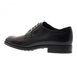 Pre Owned Tod's Black Glazed Leather Oxfords Size 37.5