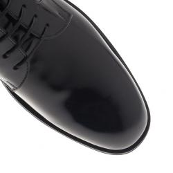 Pre Owned Tod's Black Glazed Leather Oxfords Size 37.5