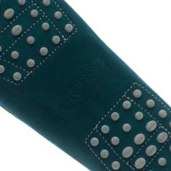 Pre Owned حذاء لوفرز تودز برباط جلد مدبوغ تركواز مقاس 39