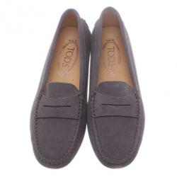 Pre Owned Tod's Lilac Suede Penny Loafers Size 37