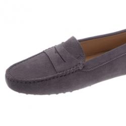 Pre Owned Tod's Lilac Suede Penny Loafers Size 37