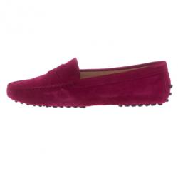 Pre Owned Tod's Pink Suede Penny Loafers Size 39