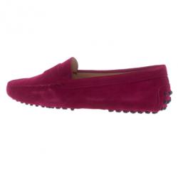 Pre Owned Tod's Pink Suede Penny Loafers Size 39